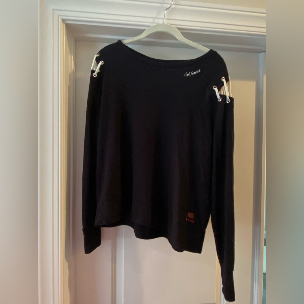 Peace Love World Black Sweater